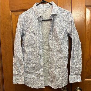 Boys Blue and White button down Floral Shirt